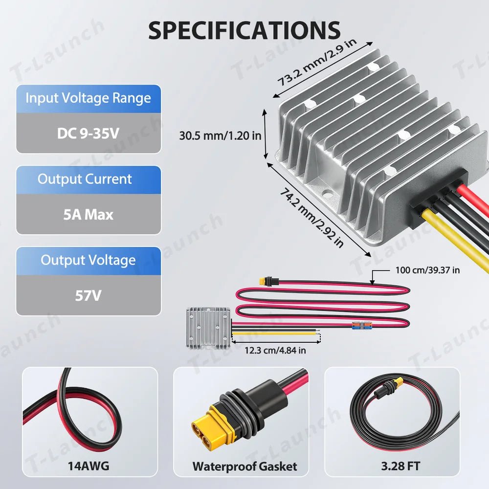 9-35V to 57V DC Power Adapter for Starlink Gen 3 Performance - T-Launch