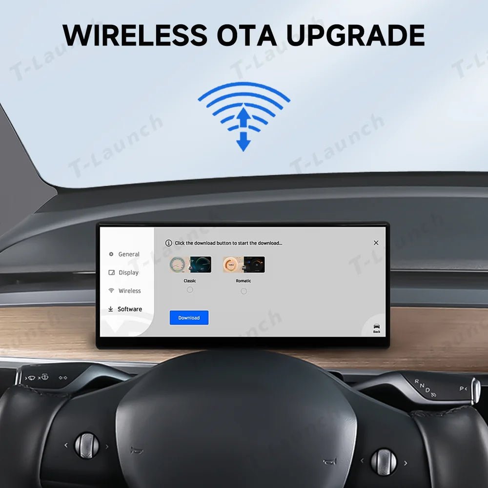 9'' Head Up Display with Wireless CarPlay & Android Auto for Tesla Model 3/Y (2021–2024) - T-Launch