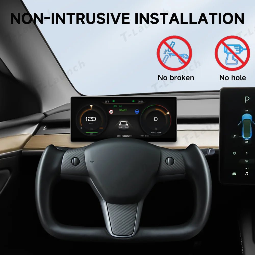 9'' Head Up Display with Wireless CarPlay & Android Auto for Tesla Model 3/Y (2021–2024) - T-Launch
