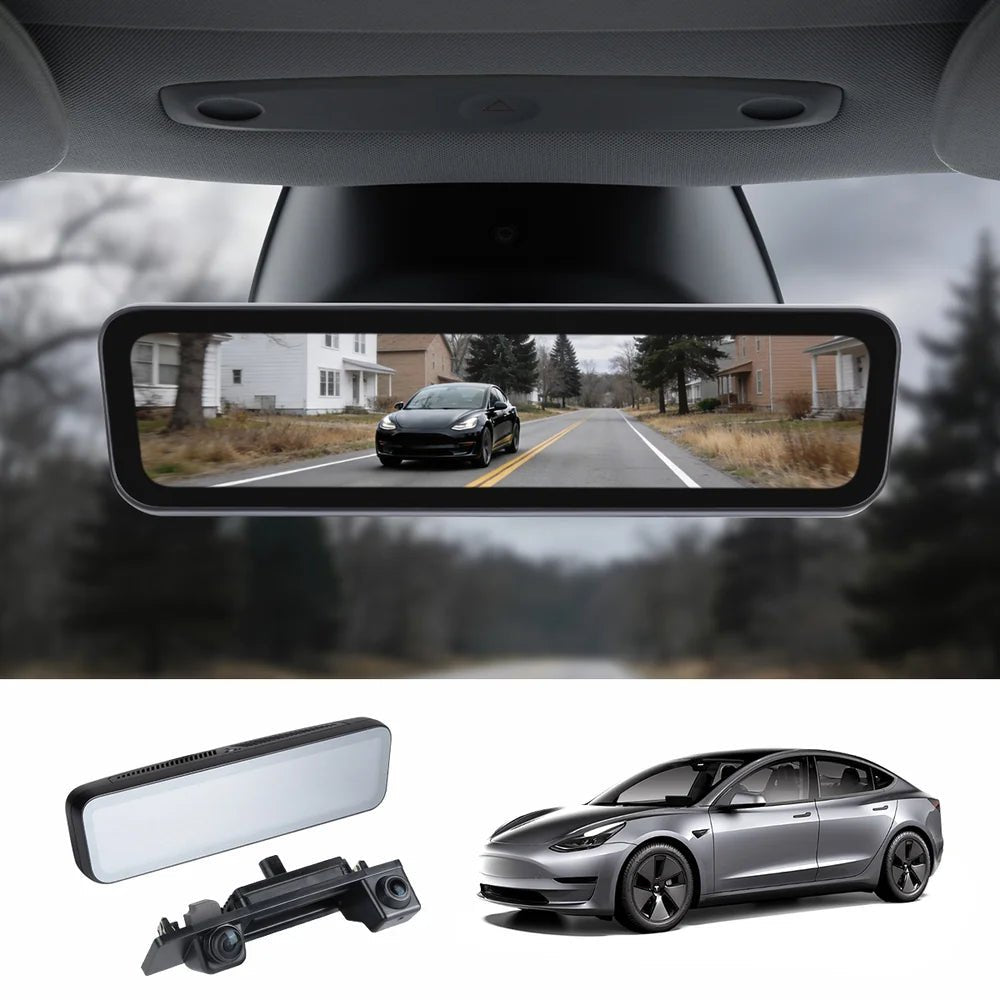 9.2" Integrated Streaming Rearview Mirror Dash Cam for Tesla Model 3 / Model Y (2021–2026) - T-Launch
