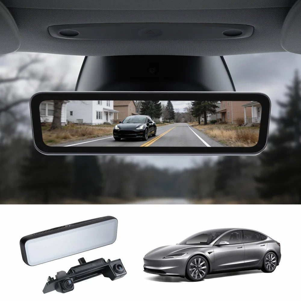 9.2" Integrated Streaming Rearview Mirror Dash Cam for Tesla Model 3 / Model Y (2021–2026) - T-Launch