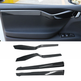 [Fibra de carbono real] Tiras embellecedoras del panel de la puerta interior para Tesla Model X (2014-2020)