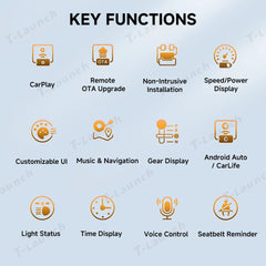 9'' Head Up Display with Wireless CarPlay & Android Auto for Tesla Model 3/Y (2021–2024)