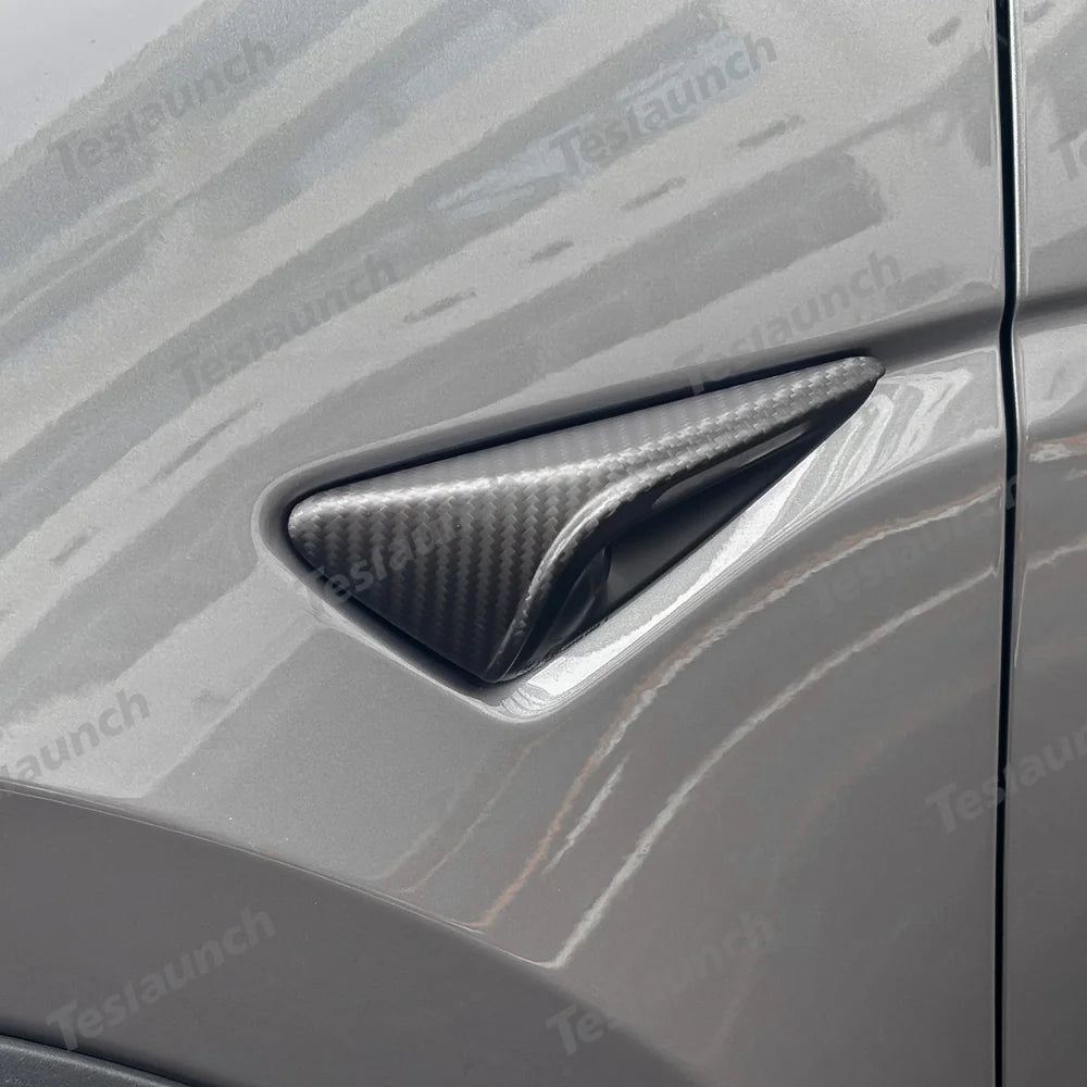 [Real Carbon Fiber] Dönüş Sinyali Kamera Kaplamaları Tesla Model 3 Yayla