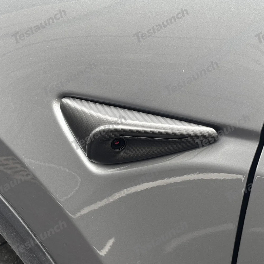 [Real Carbon Fiber] Dönüş Sinyali Kamera Kaplamaları Tesla Model 3 Yayla