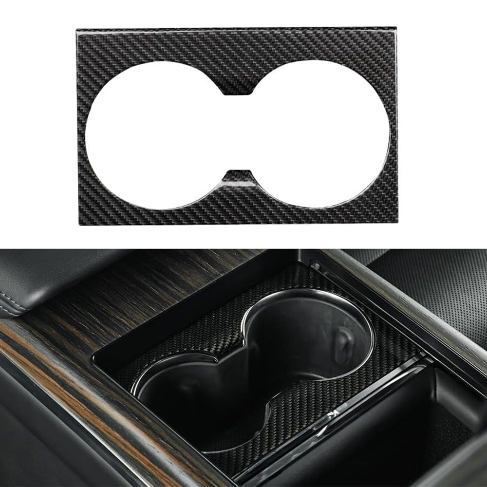 [Real Carbon Fiber] ฝาครอบที่วางแก้วคอนโซลสำหรับ Tesla Model S/X 2022+