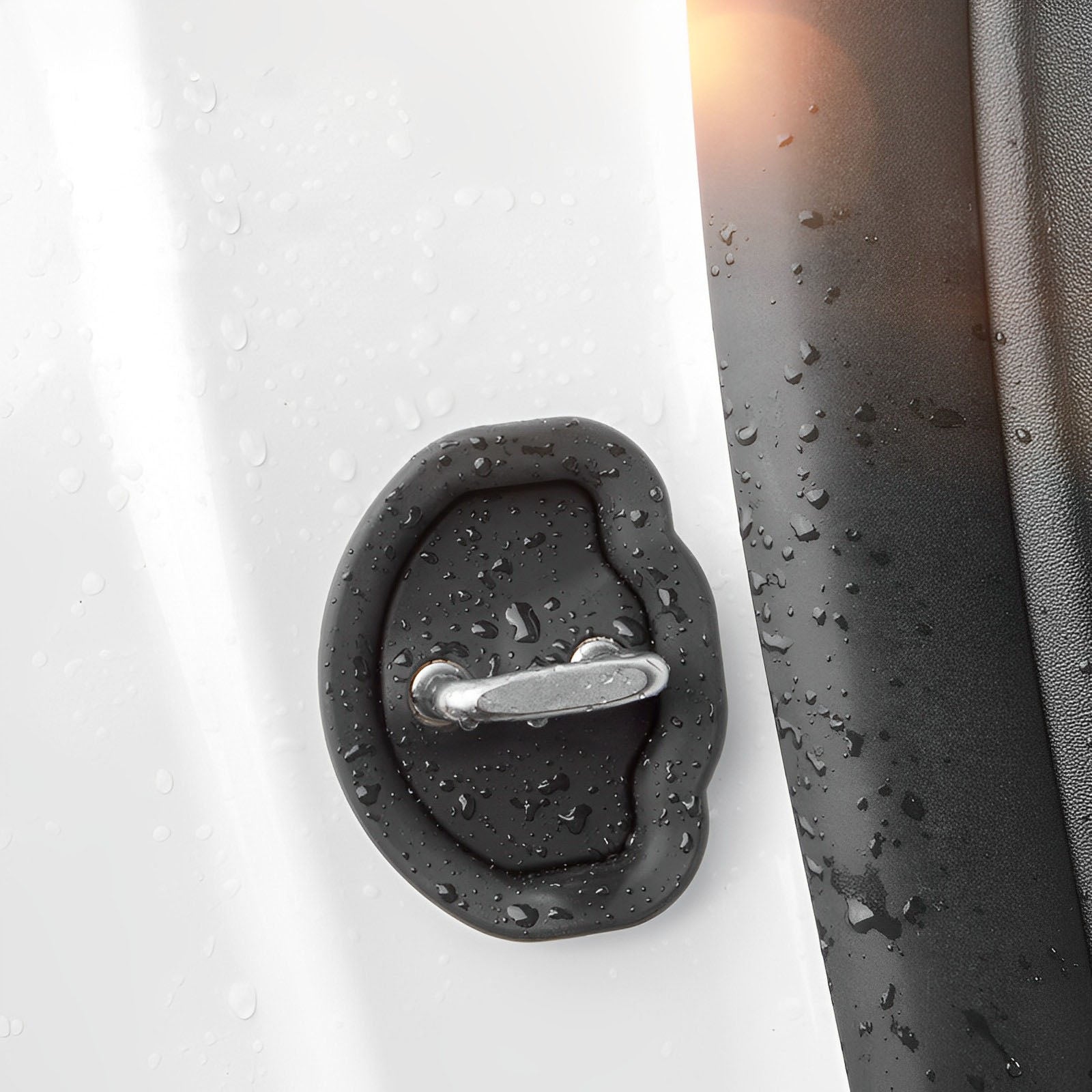 Couvercle de verrouillage de loquet de porte à réduction de bruit pour Tesla Model 3/Y/S/X (4 pièces)