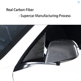 [Real Carbon Fiber] A-pillar Triangle Spoiler Cover For Tesla 2024+ Model 3 Highland