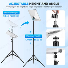 Adjustable Tripod Mount with 1/4″-20 Thread Pipe Adapter for Starlink Mini