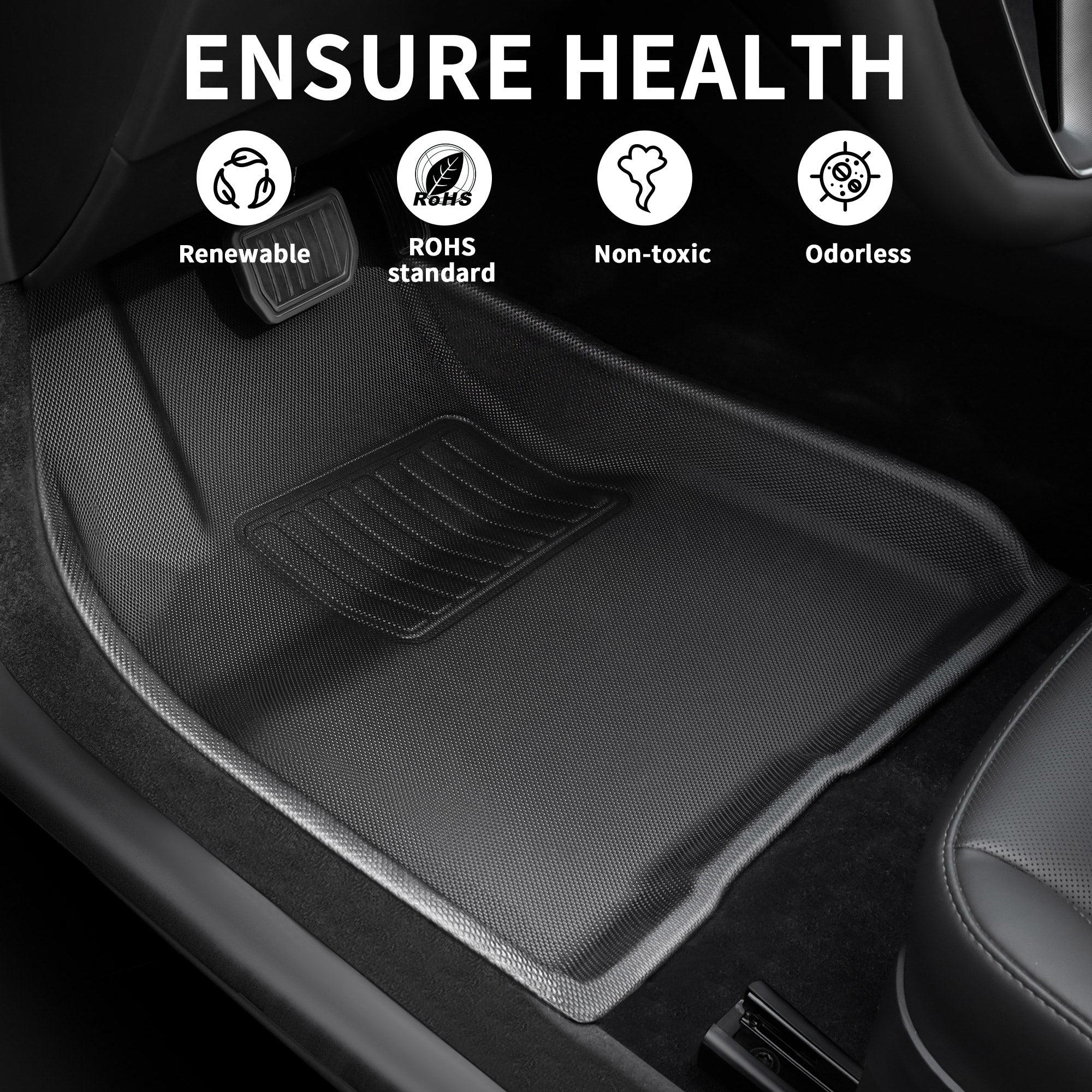 VIWIK Tappetini Per Tesla Model 3 2020-2024 – Set Completo Anteriore E Posteriore, Gomma TPE, Antiscivolo, Inodori, Personalizzati
