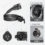 J1772/Type 1 EV Charger Extension Cable Compatible for All SAE J1772 Chargers