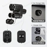 CCS2 til Tesla AC DC Adapter Max 250A til Model 3/X/Y/S