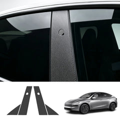 Carbon Fiber A & B Pillar Window Trim Covers for Tesla Model Y 2025+ / Model 3 2024+