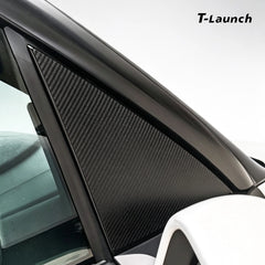 Carbon Fiber A & B Pillar Window Trim Covers for Tesla Model Y 2025+ / Model 3 2024+
