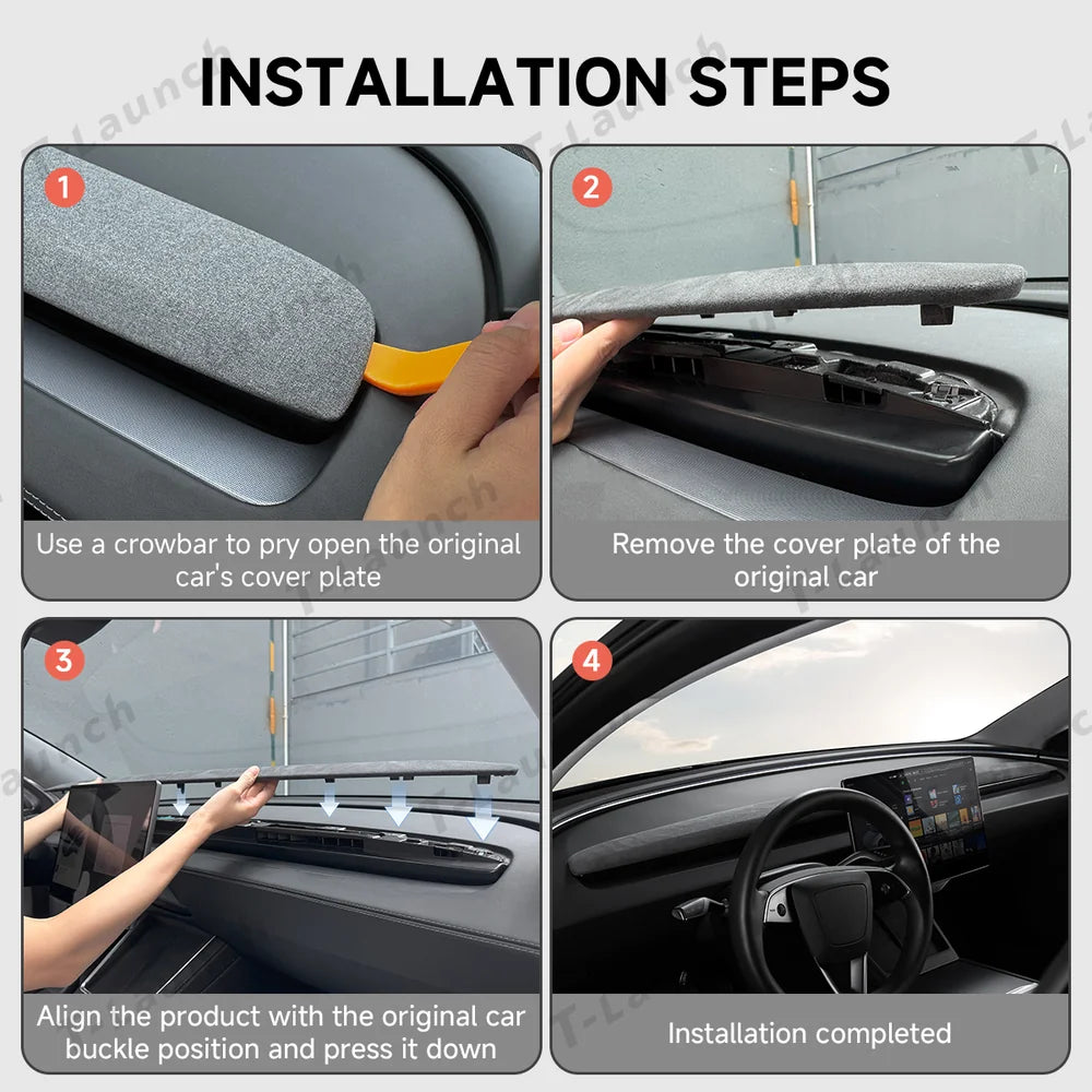 Alcantara Dashboard Replacement Panel for Tesla Model 3 Highland 2024+ / Model Y Juniper 2025+