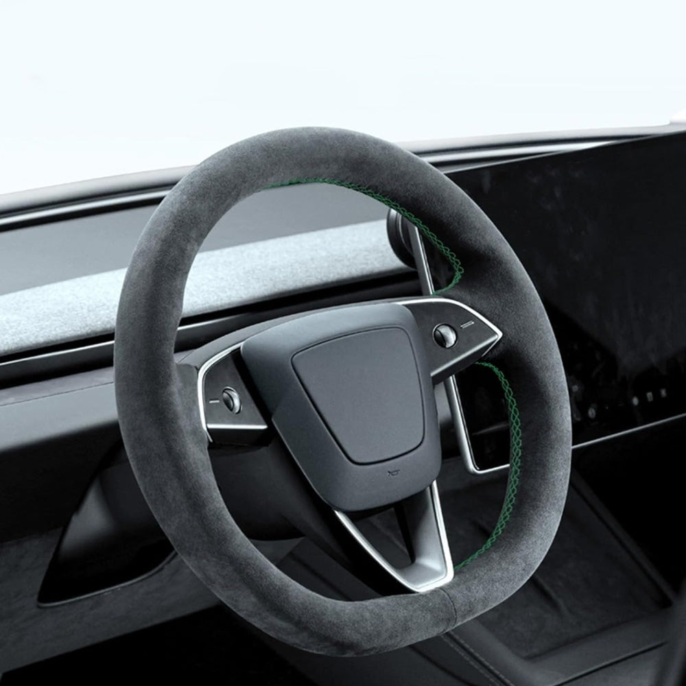 Alcantara-käsinommeltu ohjauspyörän suojus mallille Tesla Model 3/V