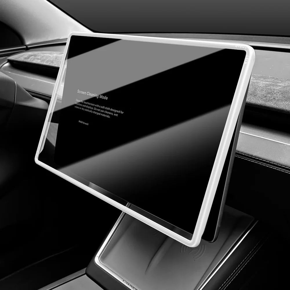 غطاء زجاجي مقوى وإطار متكامل للشاشة المركزية Tesla Model 3/Y