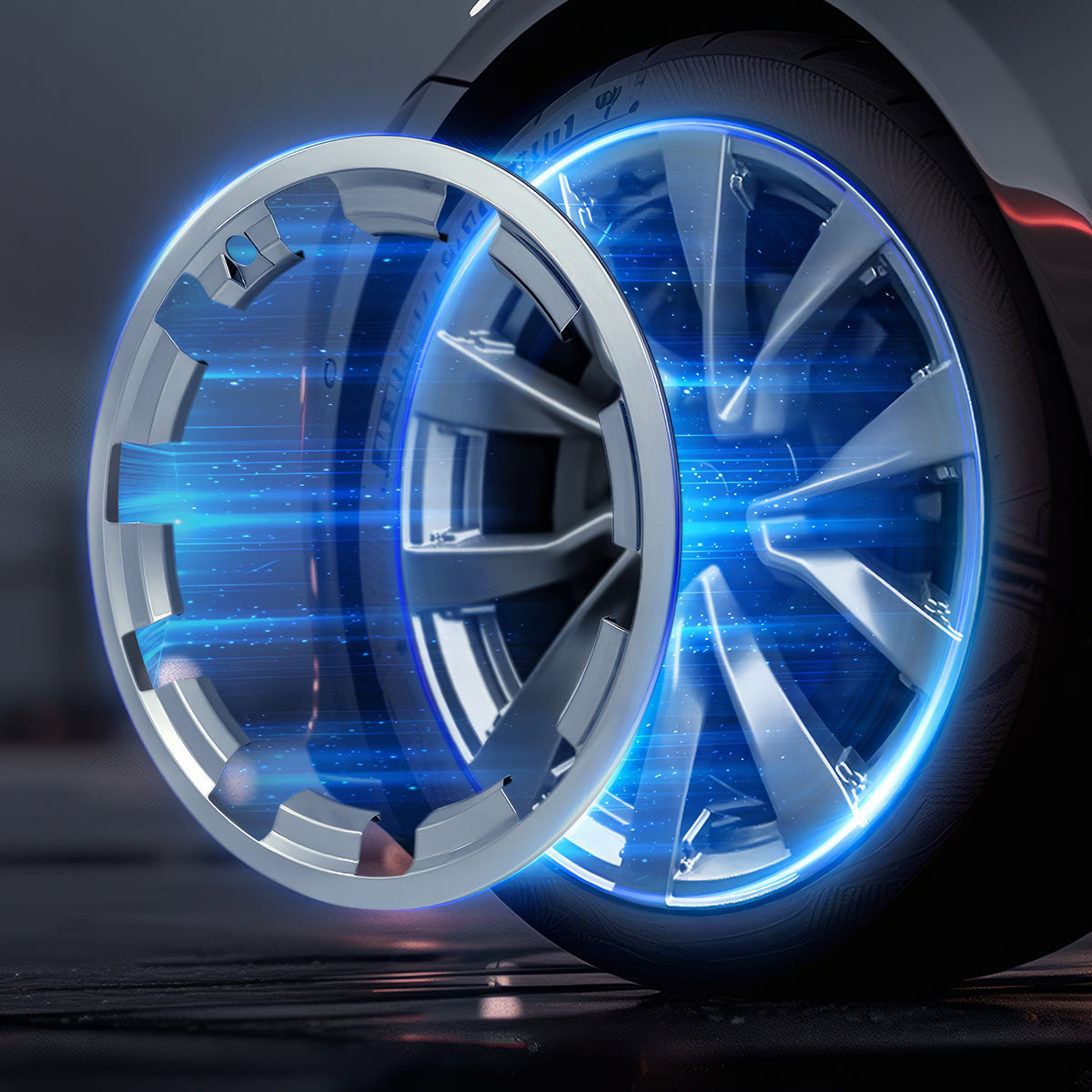 All-in-one Tesla Wheel Rim Protector for Tesla Model Y 20'' Induction Wheel and Model Y 21'' Uberturbine Wheel