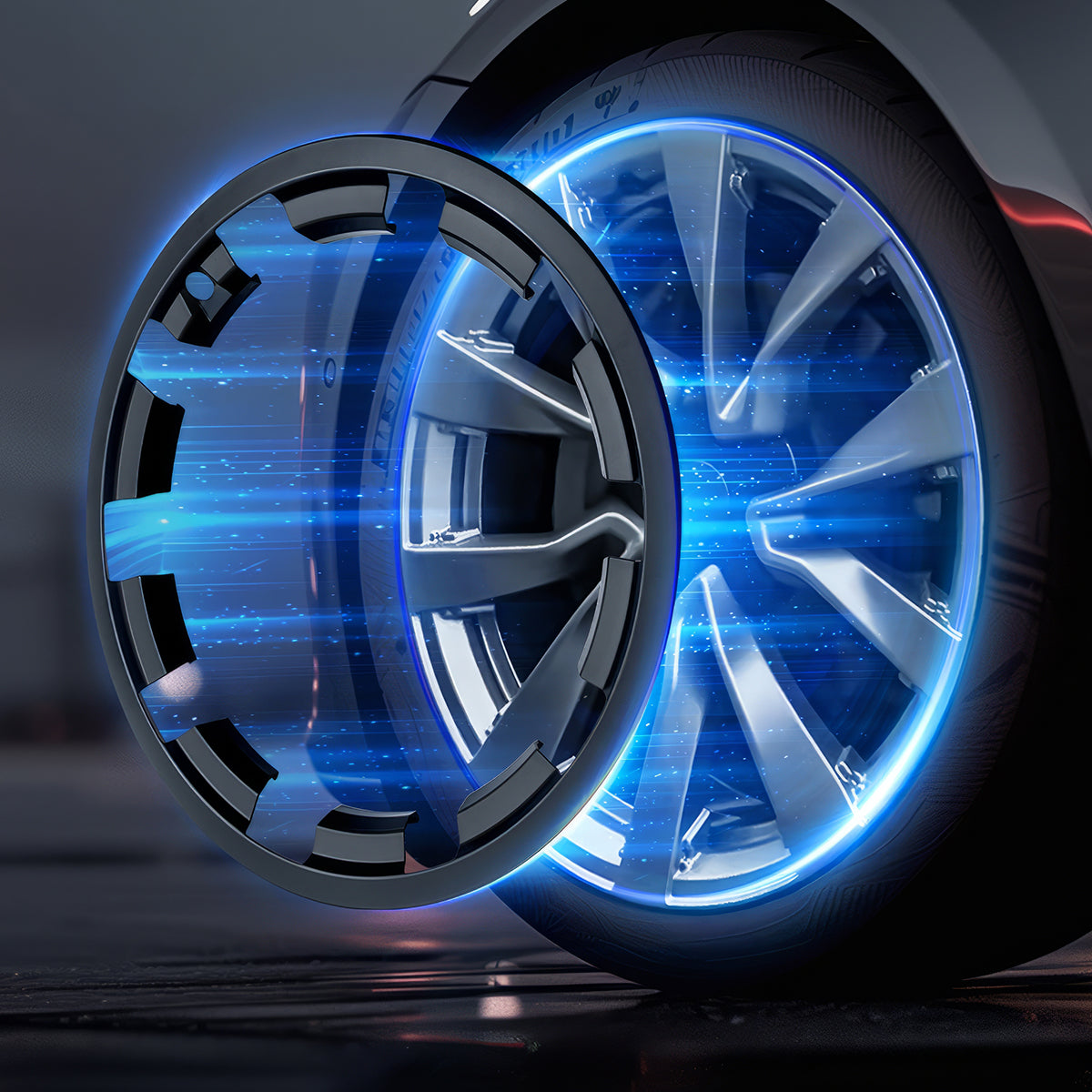 All-in-one Tesla Wheel Rim Protector for Tesla Model Y 20'' Induction Wheel and Model Y 21'' Uberturbine Wheel