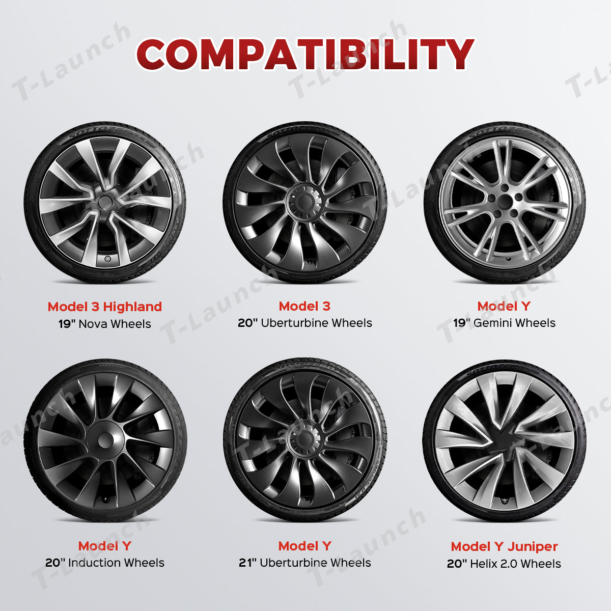 All-in-one Tesla Wheel Rim Protector for Tesla Model Y 20'' Induction Wheel and Model Y 21'' Uberturbine Wheel