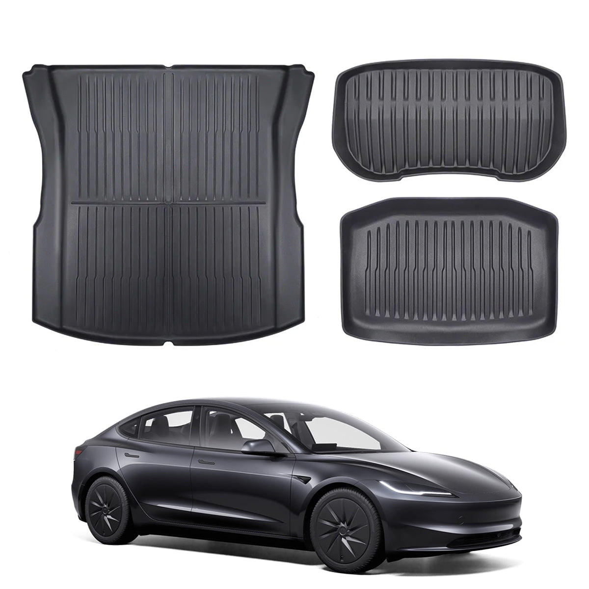 All Weather TPE Interior Floor Mats Cargo Liners Set for Tesla Model 3 Highland Standard 2025+