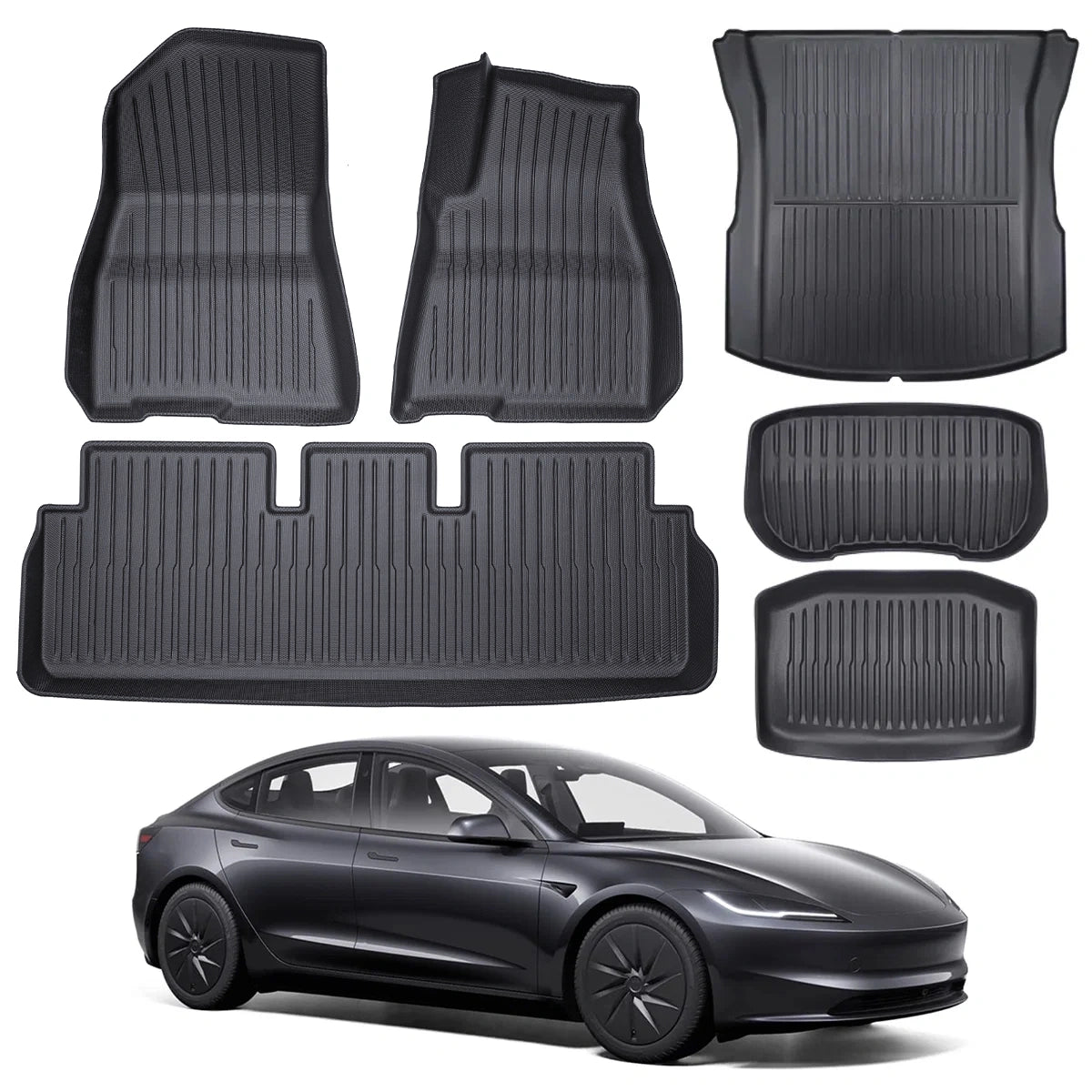 All Weather TPE Interior Floor Mats Cargo Liners Set for Tesla Model 3 Highland Standard 2025+