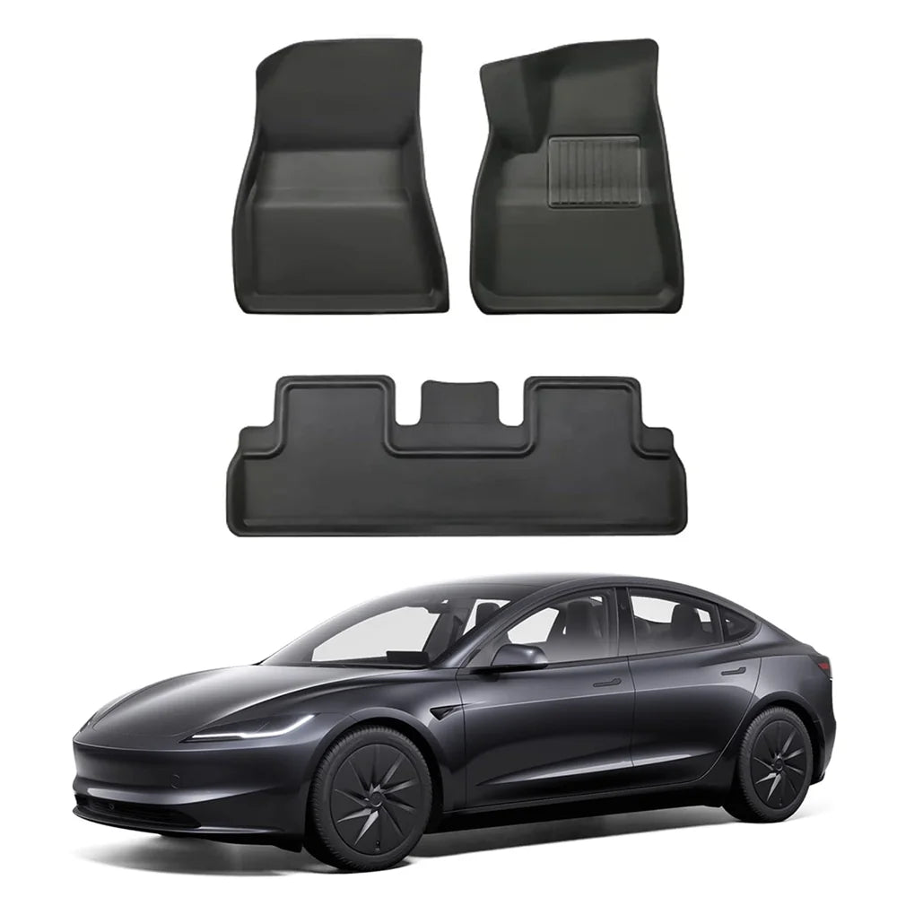 All Weather XPE Interior Floor Mats Cargo Liners Set for Tesla Model 3 Highland Standard 2025+
