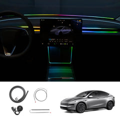 Lumină ambientală cu LED-uri pentru tabloul de bord – Modernizare interior care schimbă culoarea pentru Tesla Model Y Juniper 2025+