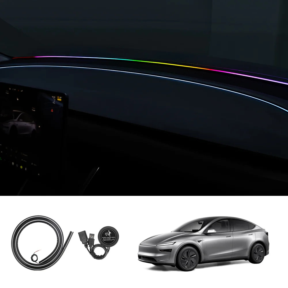 Lumină ambientală cu LED-uri pentru tabloul de bord – Modernizare interior care schimbă culoarea pentru Tesla Model Y Juniper 2025+