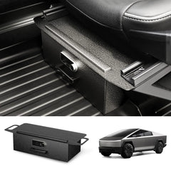 Front Under-Seat Anti-Theft Privacy Fingerprint Safe Lockbox For Tesla Cybertruck