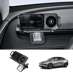 Electric Auto-Clamping & Rotating Wireless Charging Phone Holder for Tesla Model 3/Y/Y L 2024+