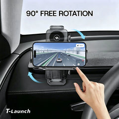 Electric Auto-Clamping & Rotating Wireless Charging Phone Holder for Tesla Model 3/Y/Y L 2024+