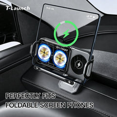 Electric Auto-Clamping & Rotating Wireless Charging Phone Holder for Tesla Model 3/Y/Y L 2024+