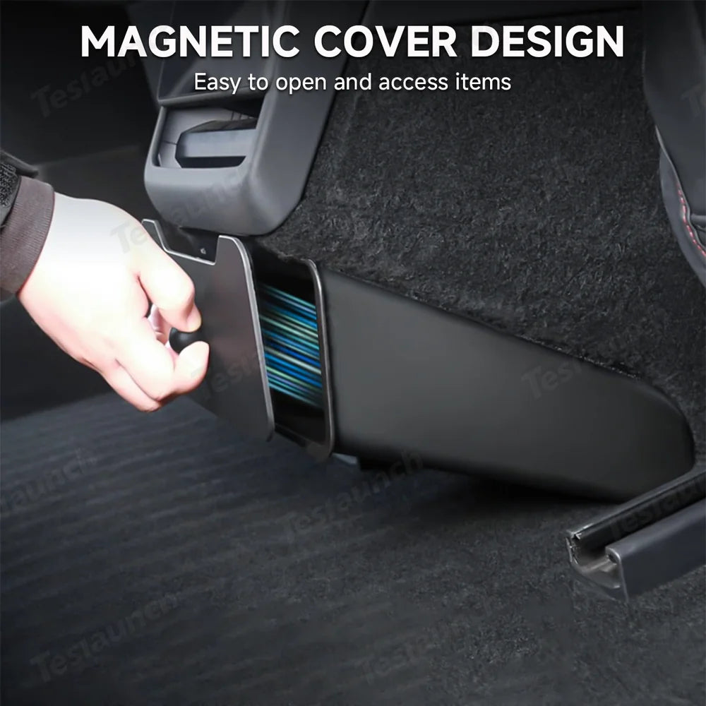 Backseat Magnetic Trash Can & Storage Box for Tesla Model Y Juniper 2025+