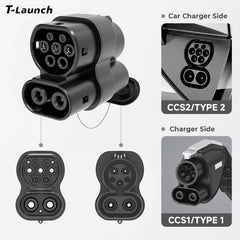 CCS1/Type 1 to CCS2/Type 2 Adapter EV Fast Charging Adapter (AC+DC)