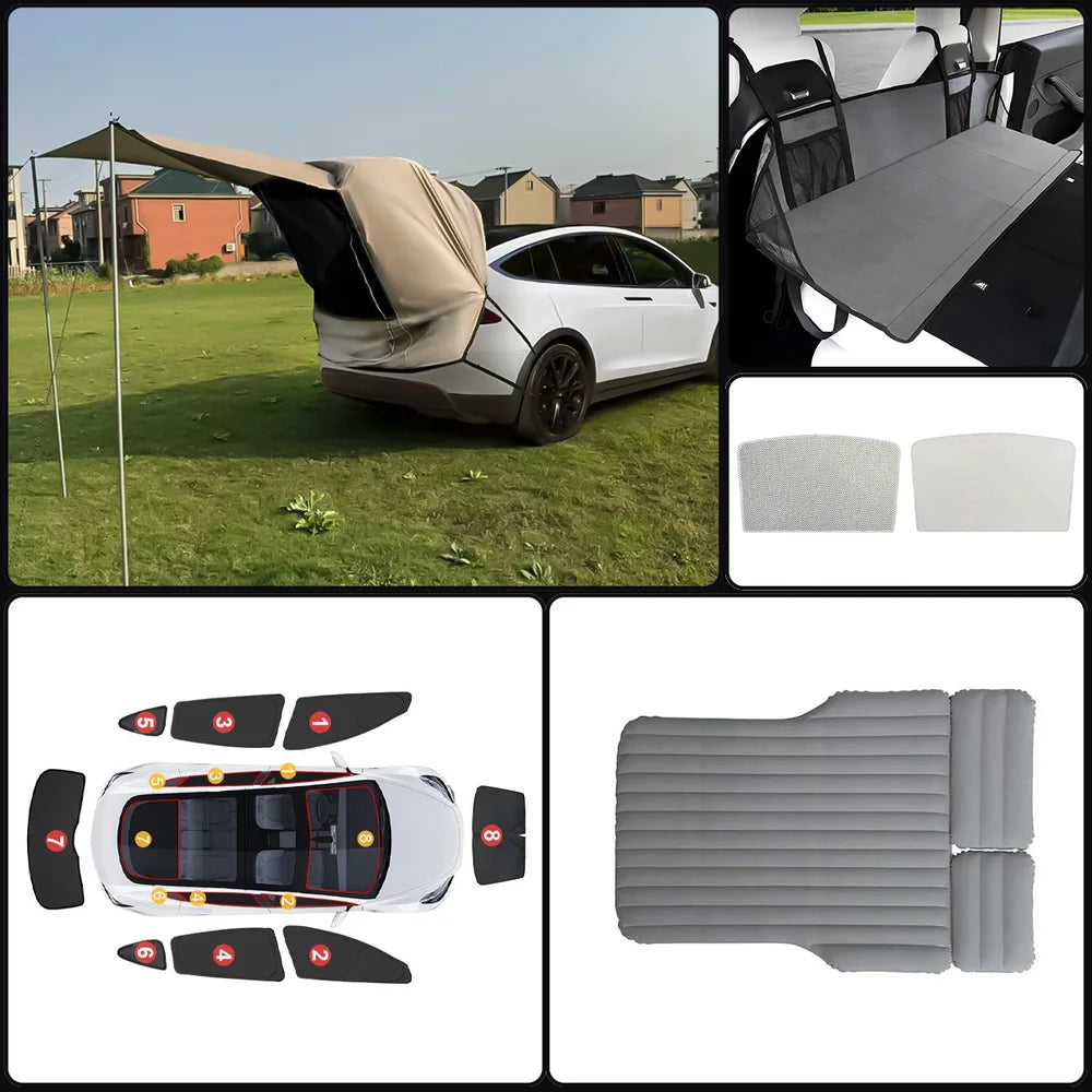 tailgate tent for car Bundle & Save Up to Car Camping Tailgate Tent Essential Kit, Model 3 Highland 2024+【Save / Black