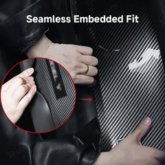 Carbon Fiber Style Door Sill Protector Set (8 Pieces) for Tesla Model Y Juniper 2025+