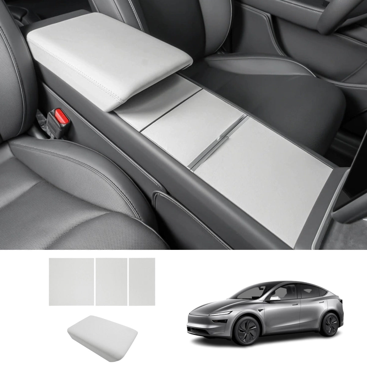 Center Console Panel & Armrest Protective Cover Set for Tesla Model 3 2024+ / Model Y 2025+
