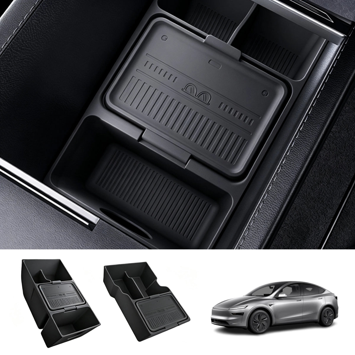 Center Console & Armrest Silicone Storage Organizer Set for Tesla Model Y/Y L 2025+ - T-Launch