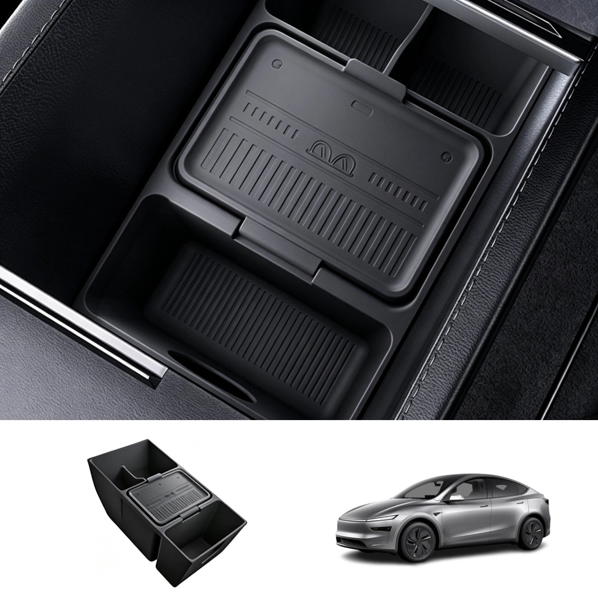 Center Console & Armrest Silicone Storage Organizer Set for Tesla Model Y/Y L 2025+ - T-Launch