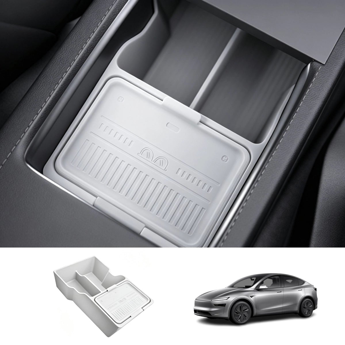 Center Console & Armrest Silicone Storage Organizer Set for Tesla Model Y/Y L 2025+ - T-Launch
