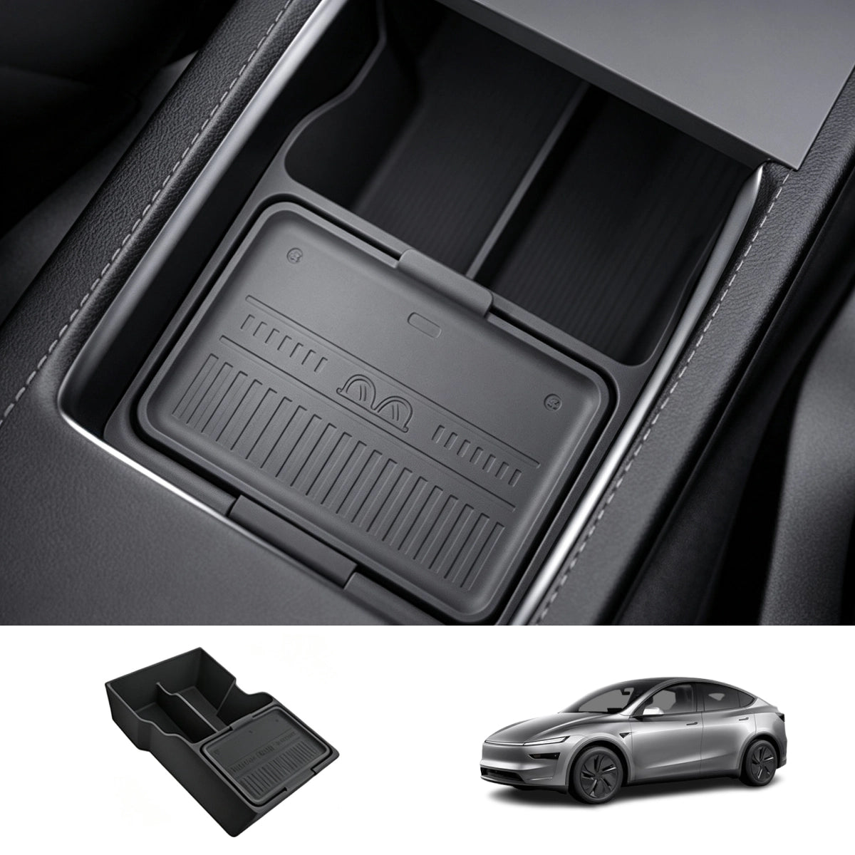 Center Console & Armrest Silicone Storage Organizer Set for Tesla Model Y/Y L 2025+ - T-Launch