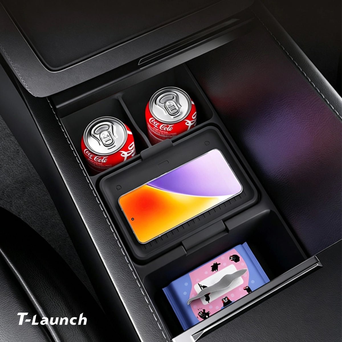 Center Console & Armrest Silicone Storage Organizer Set for Tesla Model 3 Highland 2024+ - T-Launch