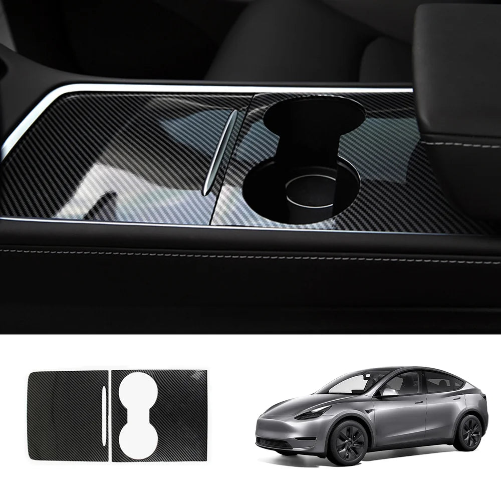 Model 3 & Y Center Console Cover (kolfibermönster ABS) (Gen.2) för Tesla(2021-2023)
