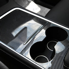 Model 3 & Y Center Console Cover (kolfibermönster ABS) (Gen.2) för Tesla(2021-2023)