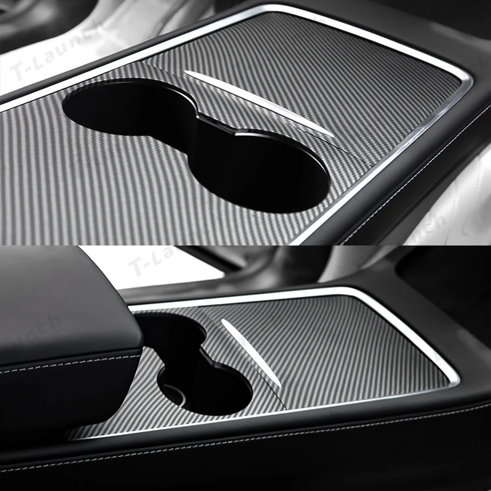 Model 3 & Y Center Console Cover (kolfibermönster ABS) (Gen.2) för Tesla(2021-2023)