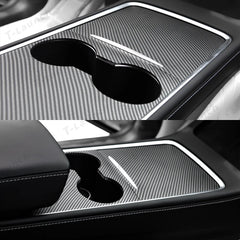 Model 3 & Y Center Console Cover (kolfibermönster ABS) (Gen.2) för Tesla(2021-2023)