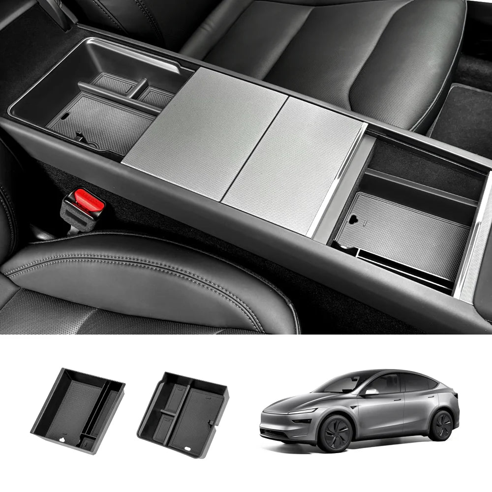 Organizador de consola central e caixa de apoio de braço para Tesla Model Y Juniper 2025+