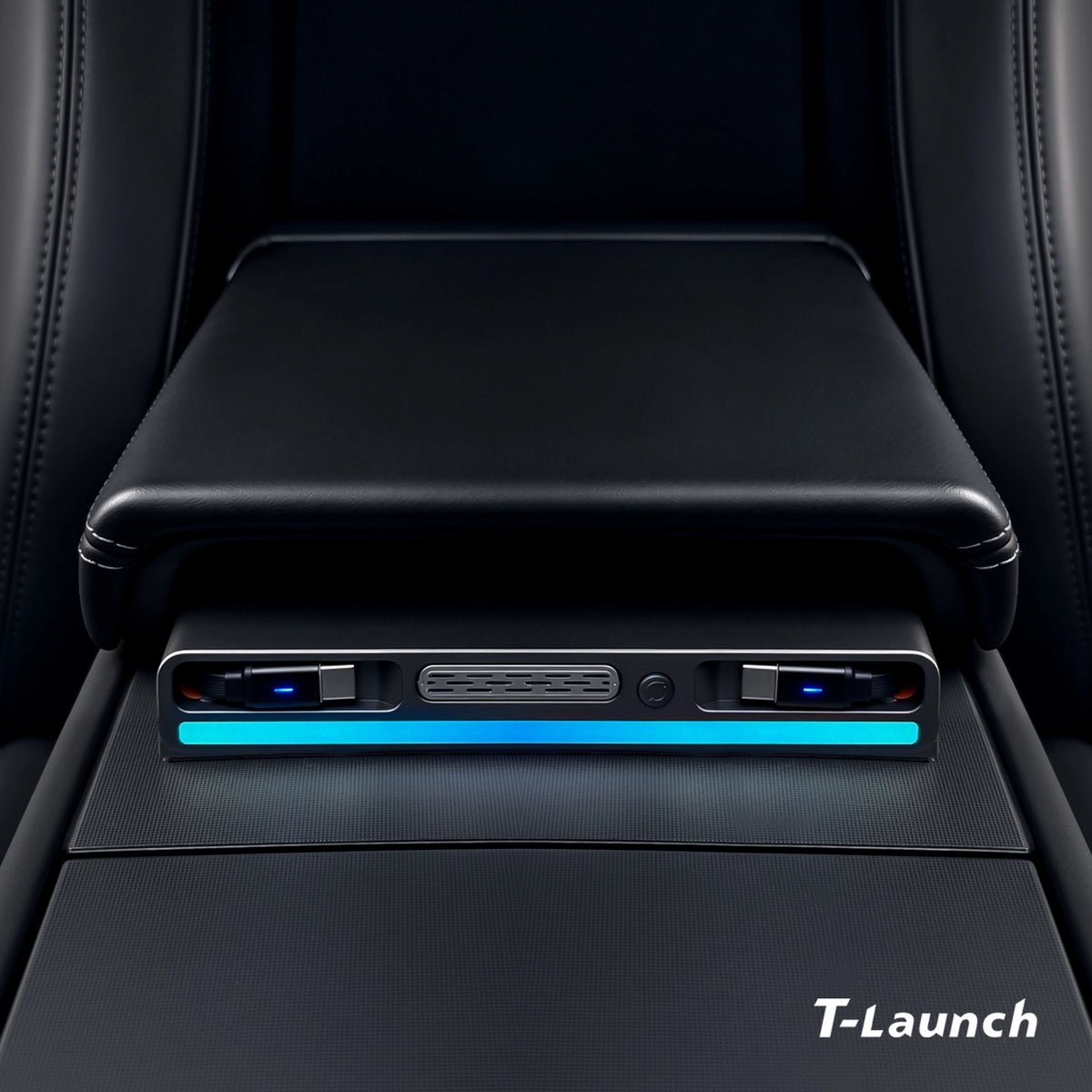 Center Console USB Hub with Ambient Lighting & Air Freshener for Tesla Model 3/Y 2017+ - T-Launch