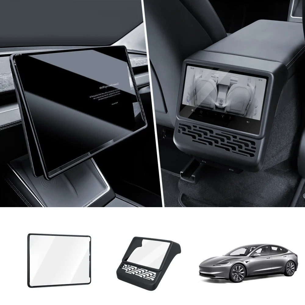 Integrated Tempered Glass Screen Protector with Frame for Tesla Model 3 Highland 2024+